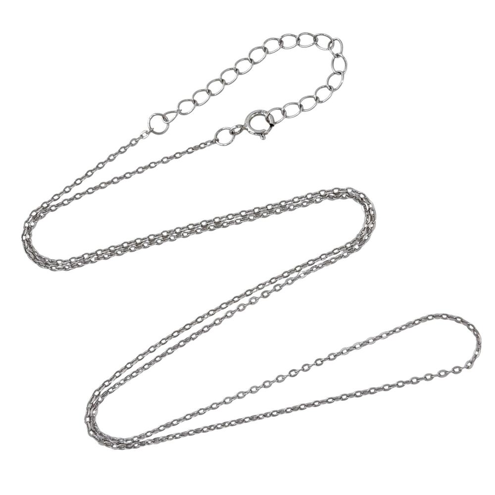 Cable Link Chain Necklace | Vintage Sterling Silver 925 | 17.5"-19.5"